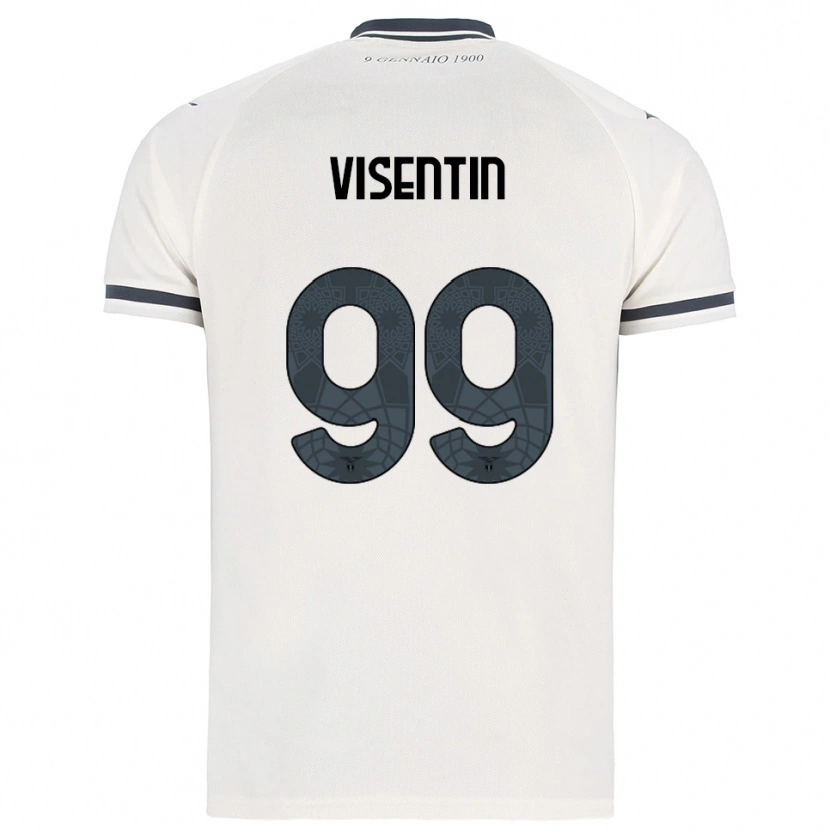 Danxen Homem Camisola Noemi Visentin #99 Branco Marinho Alternativa 2025/26 Camisa