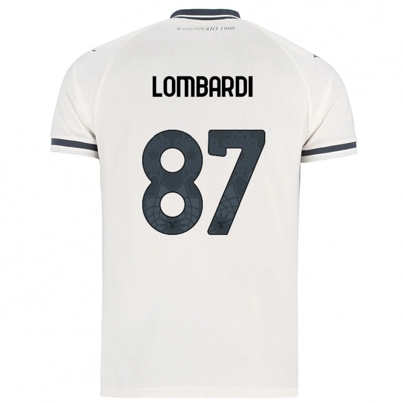 Danxen Homem Camisola Cristiano Lombardi #87 Branco Marinho Alternativa 2025/26 Camisa