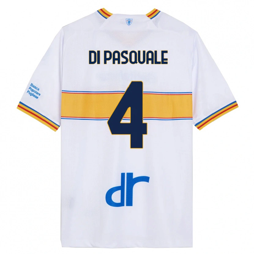 Danxen Homem Camisola Alessandro Di Pasquale #4 Branco Amarelo Alternativa 2025/26 Camisa