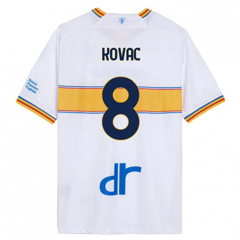 Danxen Homem Camisola Niko Kovač #8 Branco Amarelo Alternativa 2025/26 Camisa