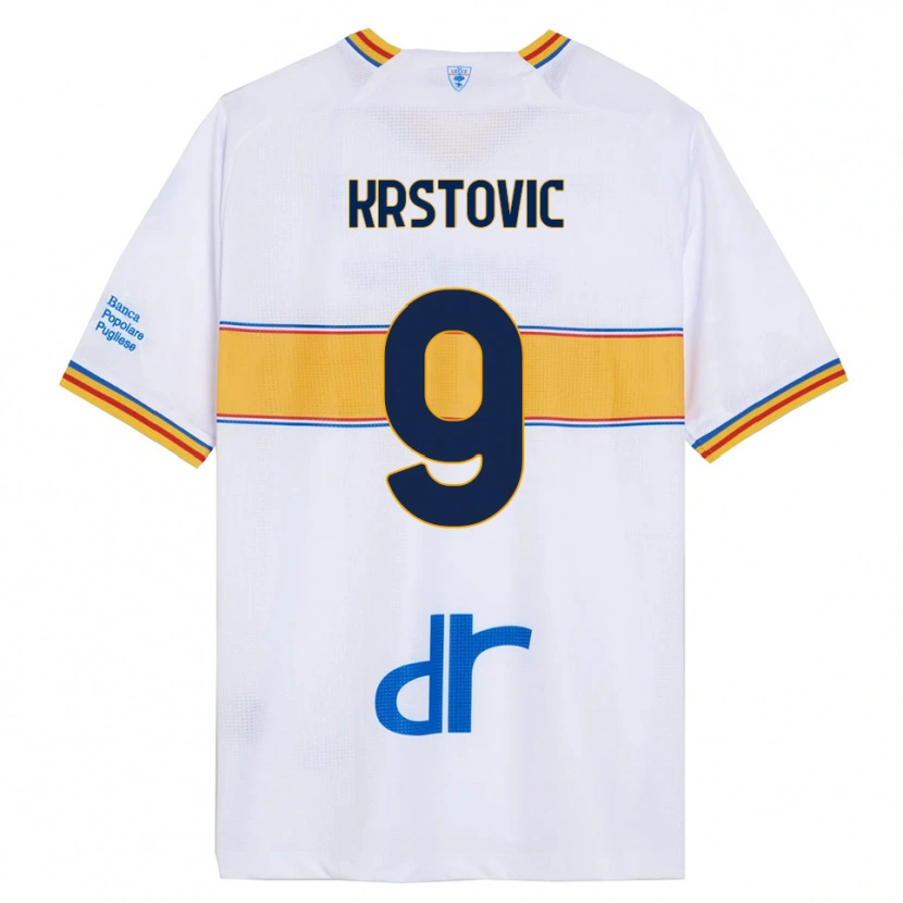 Danxen Homem Camisola Nikola Krstović #9 Branco Amarelo Alternativa 2025/26 Camisa