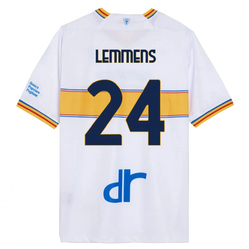 Danxen Homem Camisola Mats Lemmens #24 Branco Amarelo Alternativa 2025/26 Camisa