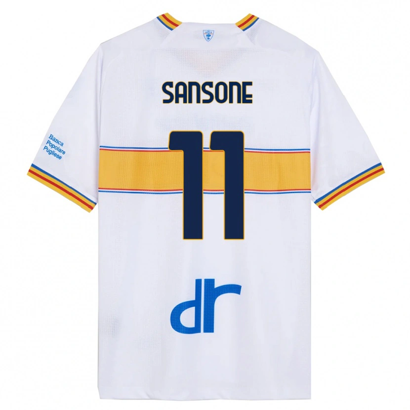 Danxen Homem Camisola Nicola Sansone #11 Branco Amarelo Alternativa 2025/26 Camisa