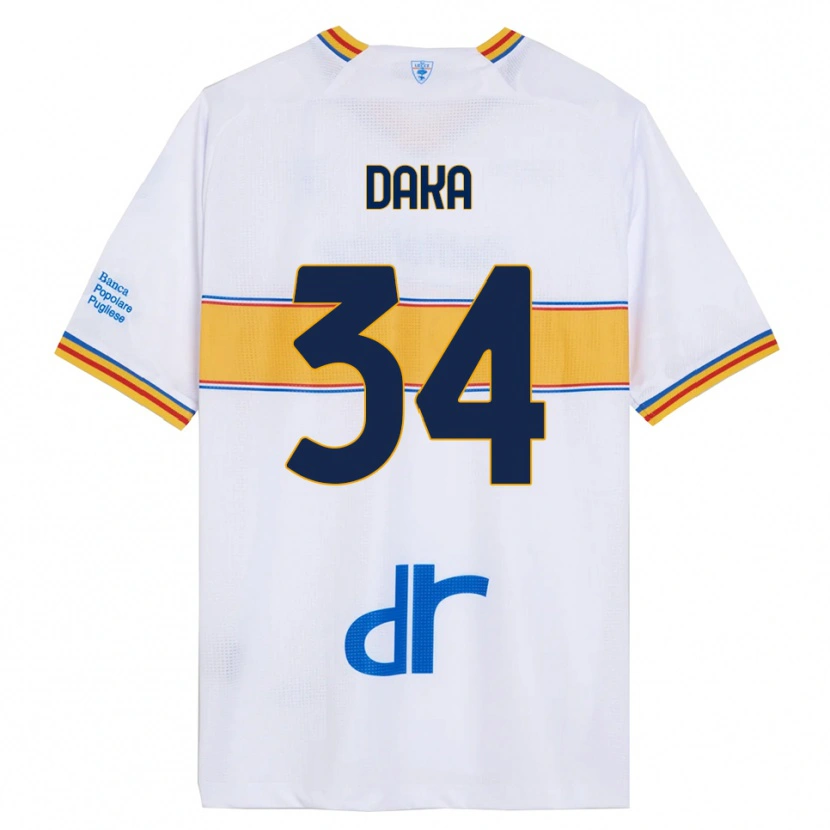 Danxen Homem Camisola Dario Daka #34 Branco Amarelo Alternativa 2025/26 Camisa
