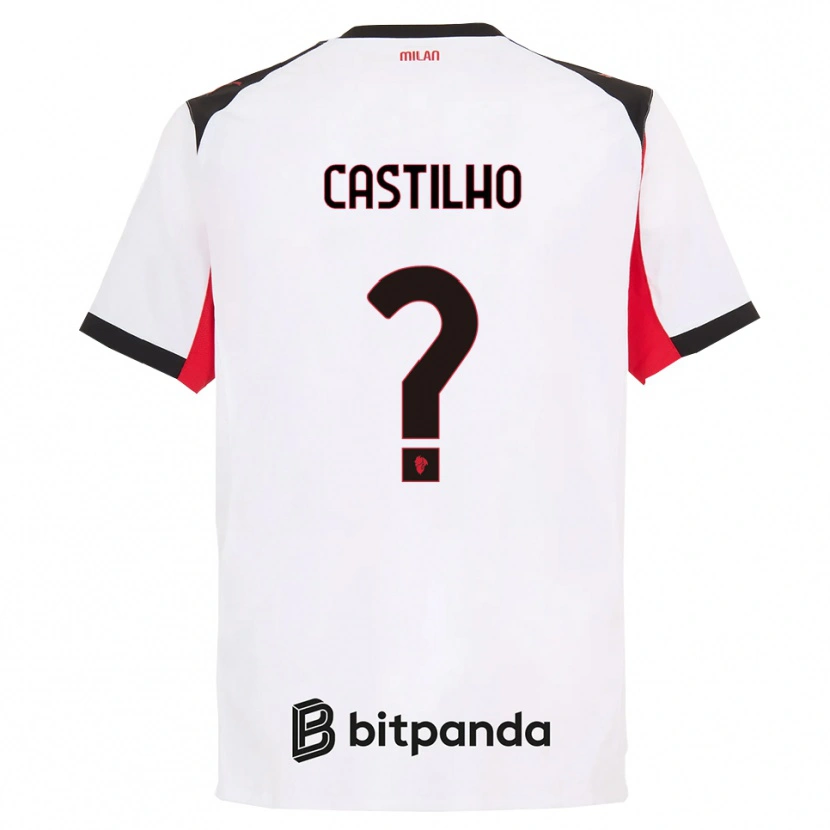 Danxen Homem Camisola Estevan Amaral Castilho #0 Branco Preto Alternativa 2025/26 Camisa
