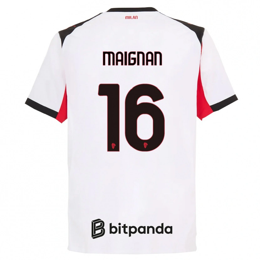 Danxen Homem Camisola Mike Maignan #16 Branco Preto Alternativa 2025/26 Camisa