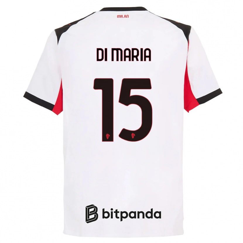 Danxen Homem Camisola Alessandro Di Maria #15 Branco Preto Alternativa 2025/26 Camisa