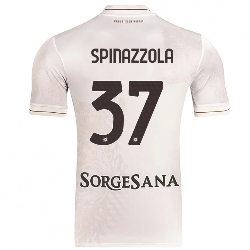 Danxen Homem Camisola Leonardo Spinazzola #37 Champagne Marrom Alternativa 2025/26 Camisa