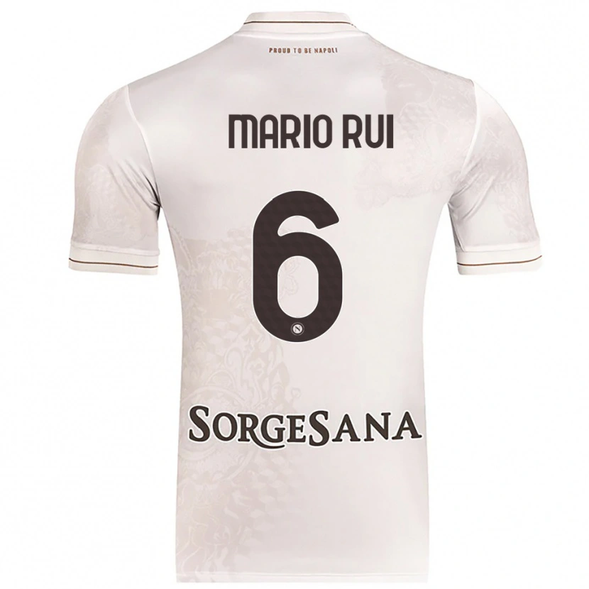 Danxen Homem Camisola Mario Rui #6 Champagne Marrom Alternativa 2025/26 Camisa