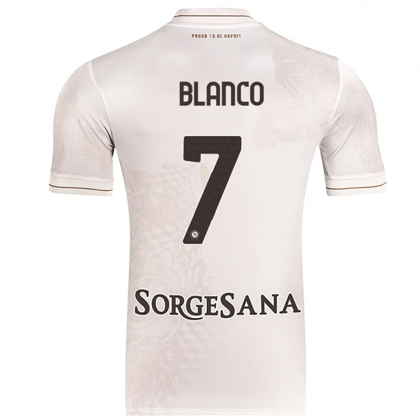 Danxen Homem Camisola Gimena Blanco #7 Champagne Marrom Alternativa 2025/26 Camisa