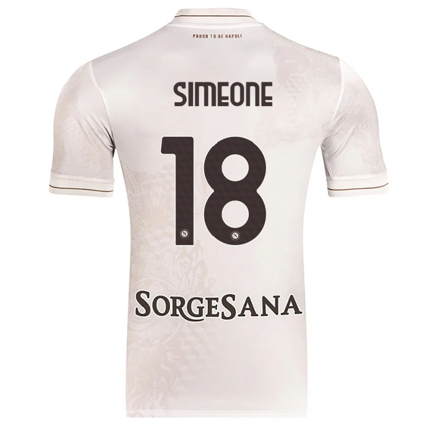 Danxen Homem Camisola Giovanni Simeone #18 Champagne Marrom Alternativa 2025/26 Camisa
