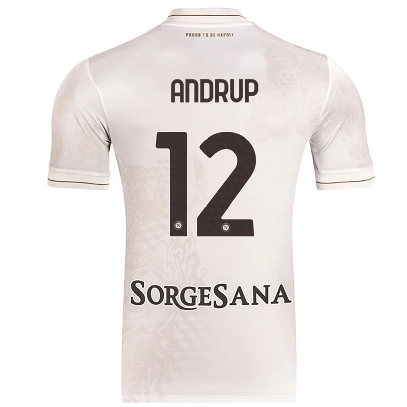 Danxen Homem Camisola Klara Lena Elisabeth Andrup #12 Champagne Marrom Alternativa 2025/26 Camisa