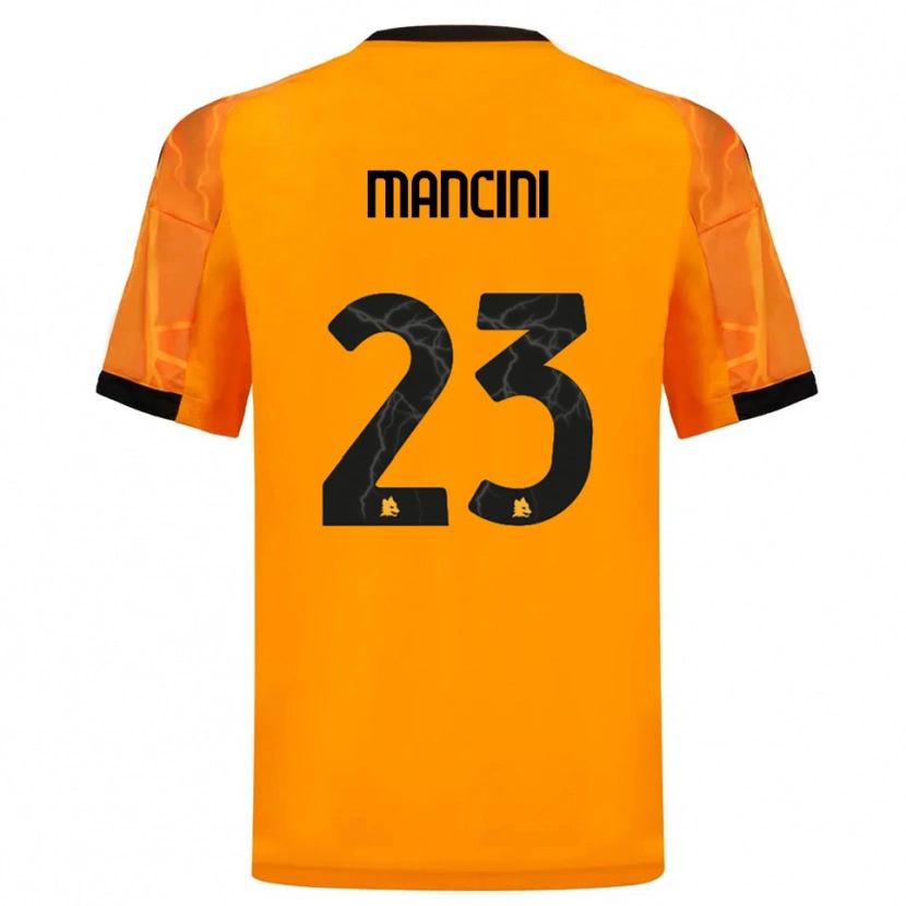 Danxen Homem Camisola Gianluca Mancini #23 Laranja Preto Alternativa 2025/26 Camisa