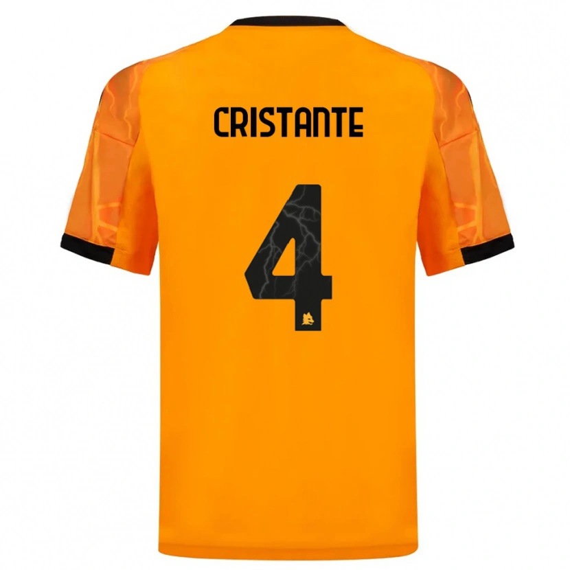 Danxen Homem Camisola Bryan Cristante #4 Laranja Preto Alternativa 2025/26 Camisa