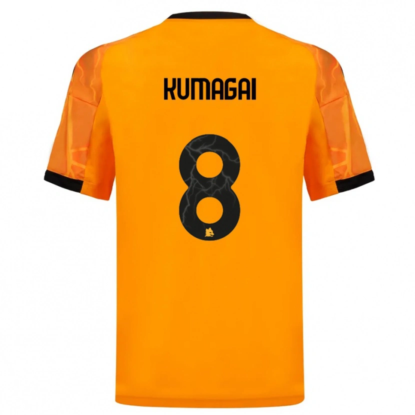 Danxen Homem Camisola Saki Kumagai #8 Laranja Preto Alternativa 2025/26 Camisa