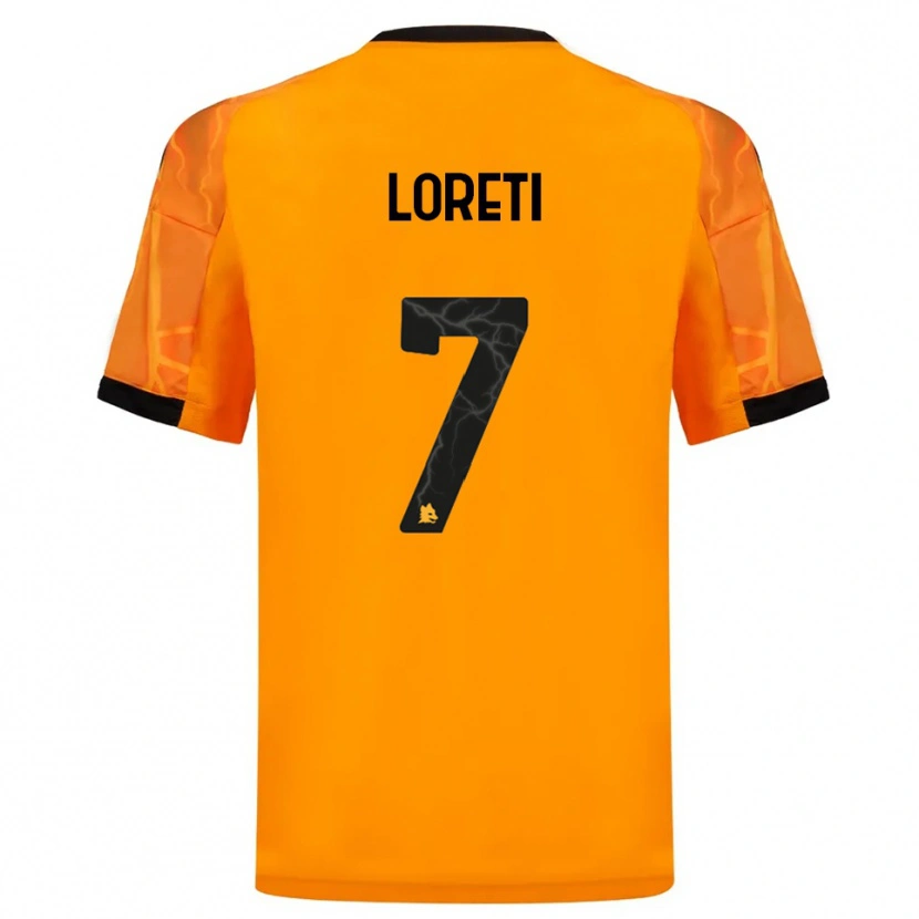 Danxen Homem Camisola Mirko Loreti #7 Laranja Preto Alternativa 2025/26 Camisa