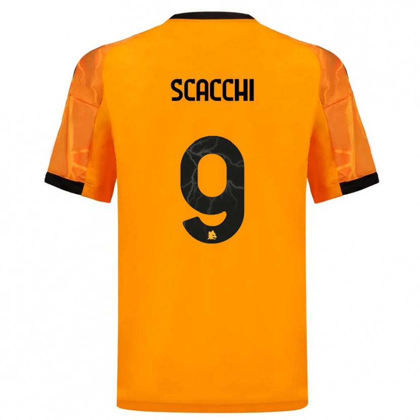 Danxen Homem Camisola Manuel Scacchi #9 Laranja Preto Alternativa 2025/26 Camisa