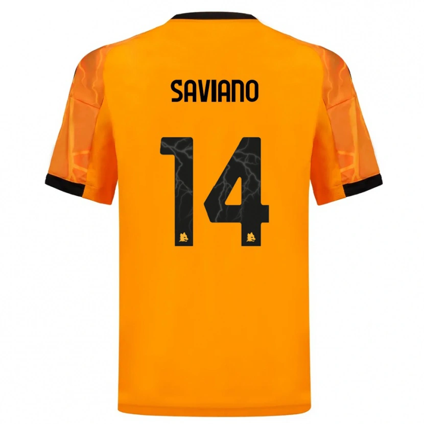Danxen Homem Camisola Giuseppe Saviano #14 Laranja Preto Alternativa 2025/26 Camisa
