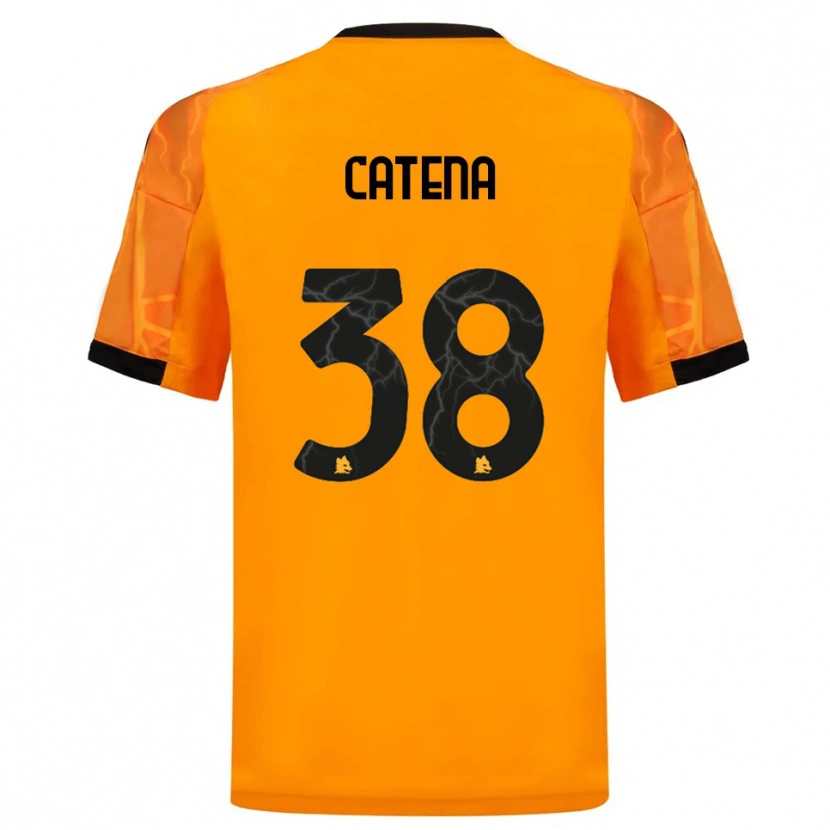 Danxen Homem Camisola Giada Catena #38 Laranja Preto Alternativa 2025/26 Camisa
