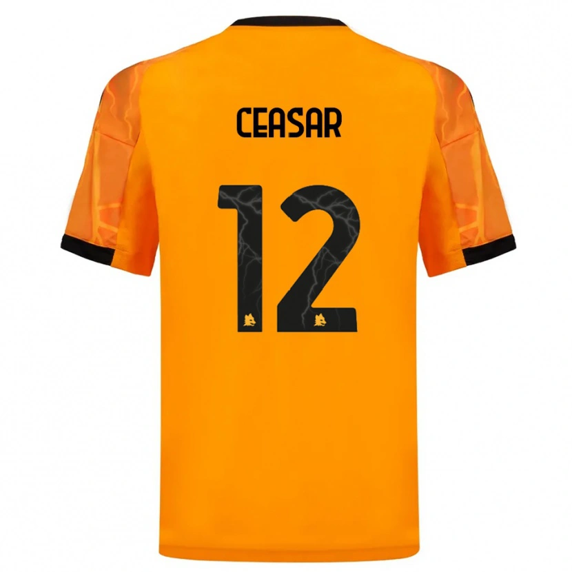 Danxen Homem Camisola Camelia Ceasar #12 Laranja Preto Alternativa 2025/26 Camisa