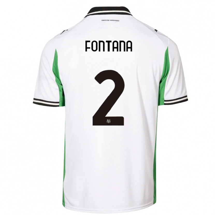 Danxen Homem Camisola Fabrizio Fontana #2 Branco Verde Preto Alternativa 2025/26 Camisa