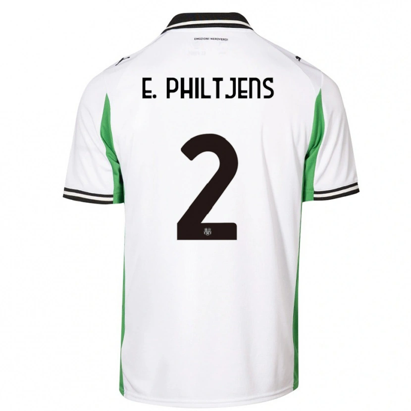Danxen Homem Camisola Davina Brigitte E. Philtjens #2 Branco Verde Preto Alternativa 2025/26 Camisa