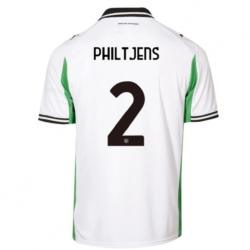 Danxen Homem Camisola Davina Philtjens #2 Branco Verde Preto Alternativa 2025/26 Camisa