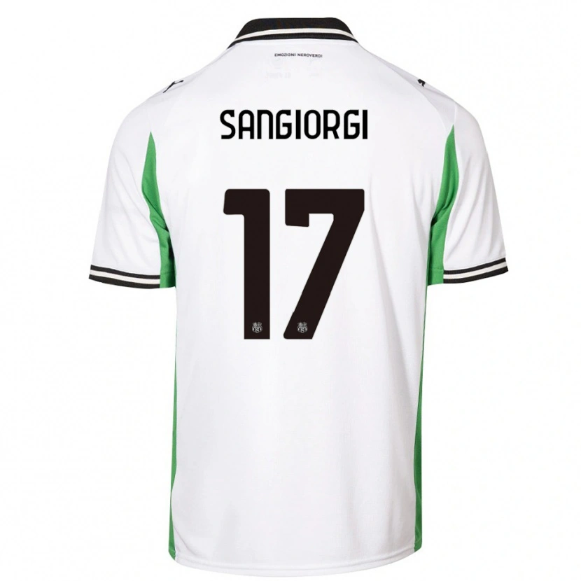 Danxen Homem Camisola Federico Sangiorgi #17 Branco Verde Preto Alternativa 2025/26 Camisa