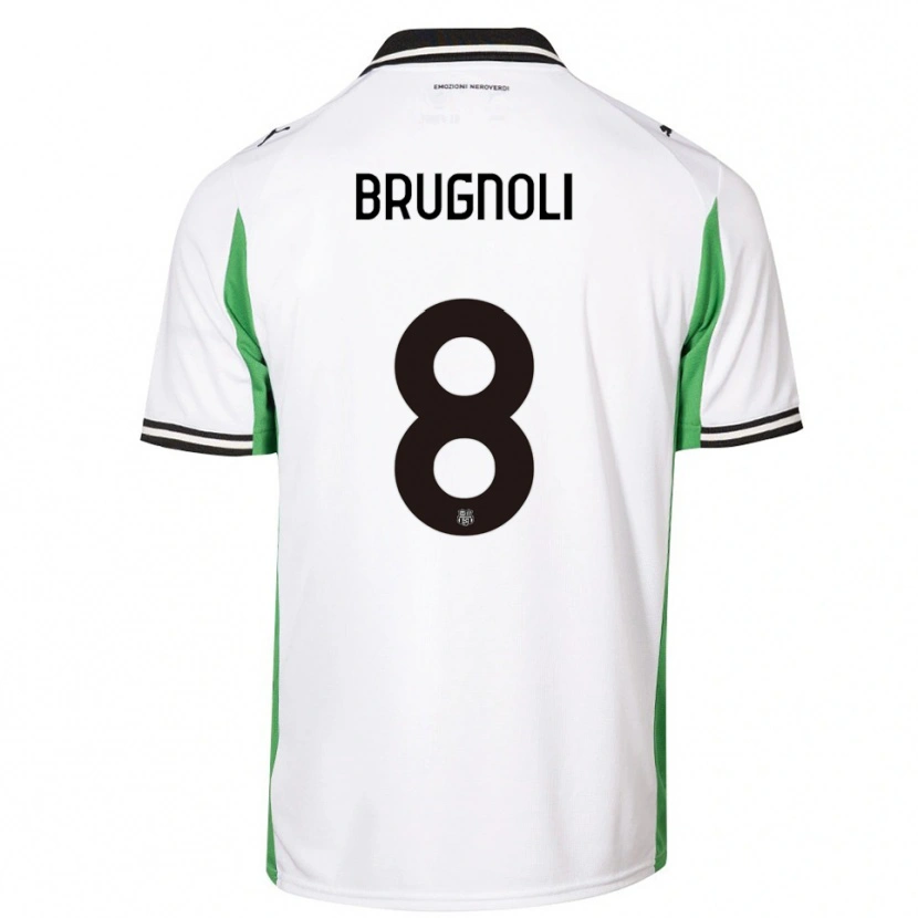 Danxen Homem Camisola Giuseppe Brugnoli #8 Branco Verde Preto Alternativa 2025/26 Camisa