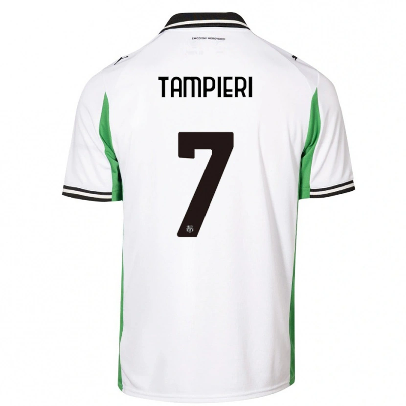 Danxen Homem Camisola Diego Tampieri #7 Branco Verde Preto Alternativa 2025/26 Camisa
