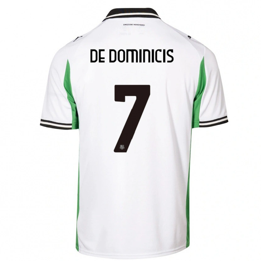 Danxen Homem Camisola Diego De Dominicis #7 Branco Verde Preto Alternativa 2025/26 Camisa