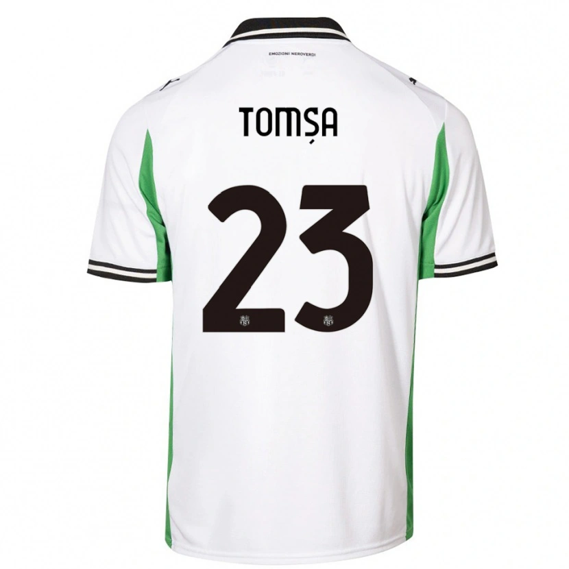 Danxen Homem Camisola Troy Tomșa #23 Branco Verde Preto Alternativa 2025/26 Camisa