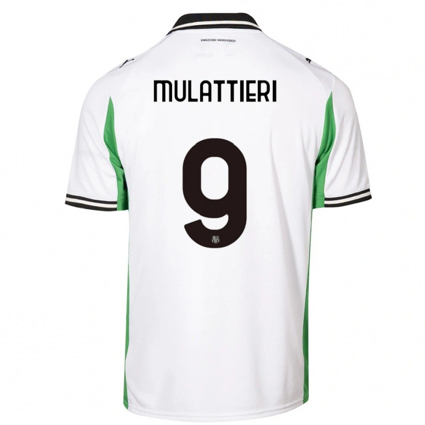 Danxen Homem Camisola Samuele Mulattieri #9 Branco Verde Preto Alternativa 2025/26 Camisa