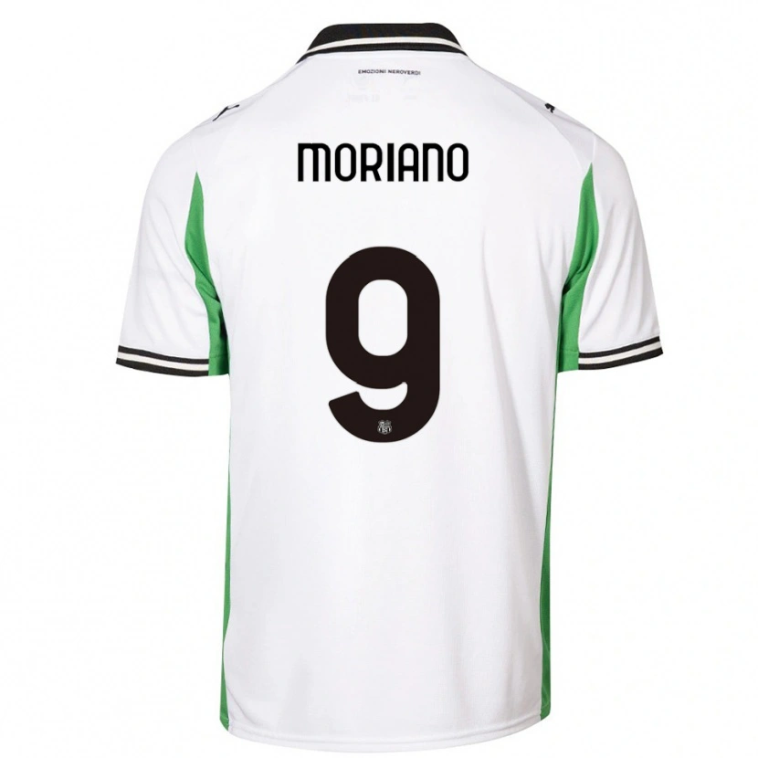 Danxen Homem Camisola Andrea Moriano #9 Branco Verde Preto Alternativa 2025/26 Camisa