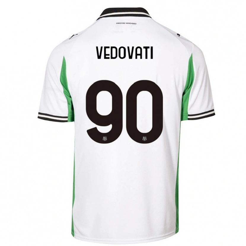 Danxen Homem Camisola Gabriele Vedovati #90 Branco Verde Preto Alternativa 2025/26 Camisa