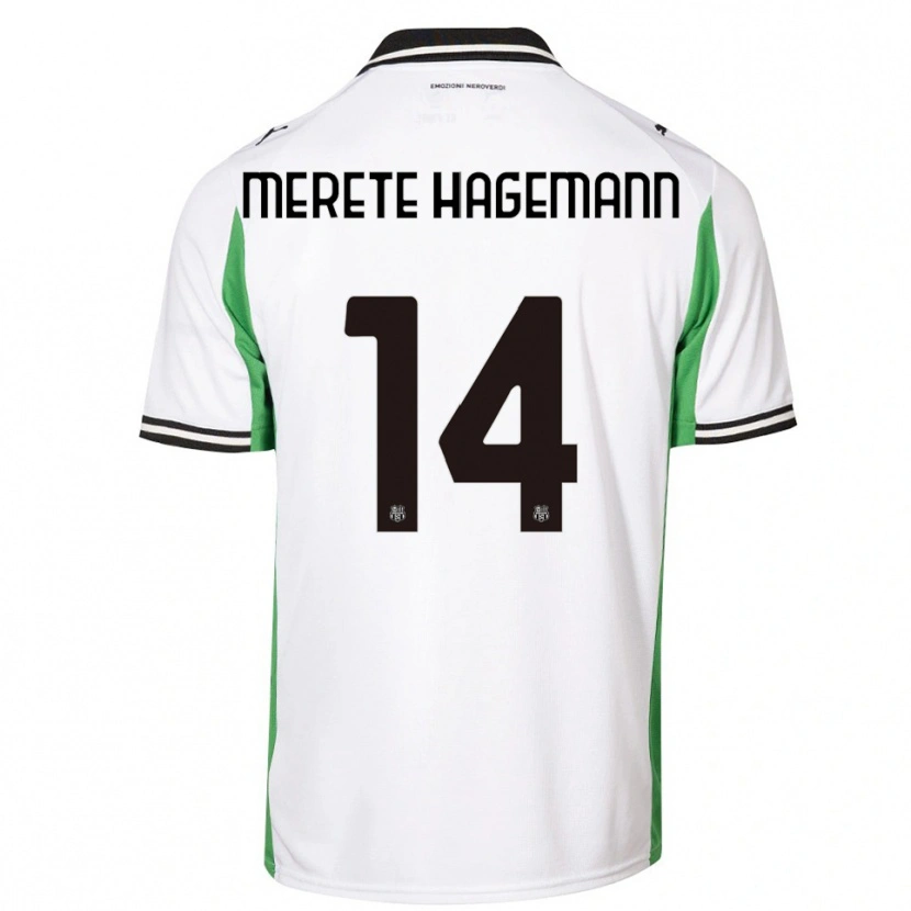 Danxen Homem Camisola Maja Merete Hagemann #14 Branco Verde Preto Alternativa 2025/26 Camisa