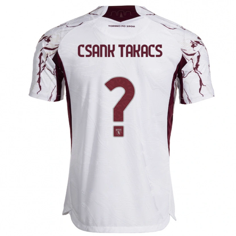 Danxen Homem Camisola Kristóf Csánk-Takács #0 Branco Borgonha Alternativa 2025/26 Camisa