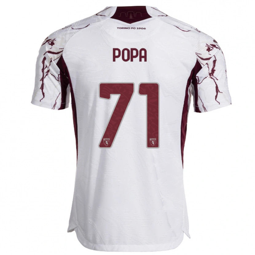 Danxen Homem Camisola Mihai Popa #71 Branco Borgonha Alternativa 2025/26 Camisa