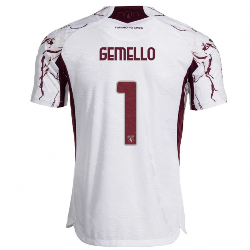 Danxen Homem Camisola Luca Gemello #1 Branco Borgonha Alternativa 2025/26 Camisa