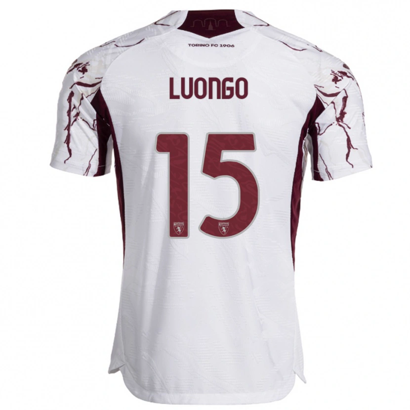 Danxen Homem Camisola Andrea Luongo #15 Branco Borgonha Alternativa 2025/26 Camisa