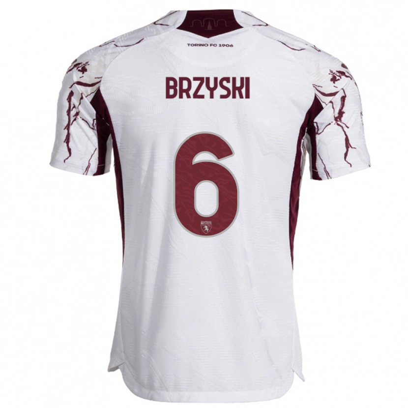 Danxen Homem Camisola Igor Brzyski #6 Branco Borgonha Alternativa 2025/26 Camisa