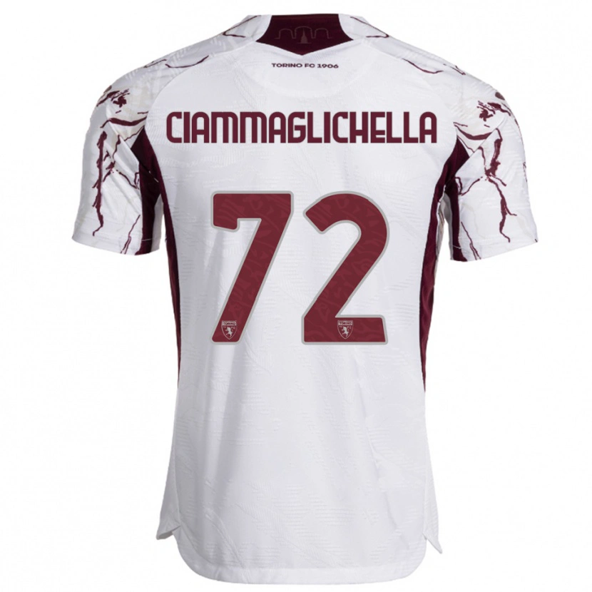 Danxen Homem Camisola Aaron Ciammaglichella #72 Branco Borgonha Alternativa 2025/26 Camisa