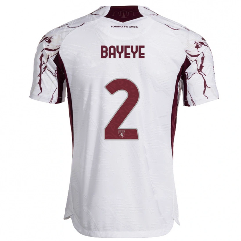 Danxen Homem Camisola Brian Bayeye #2 Branco Borgonha Alternativa 2025/26 Camisa