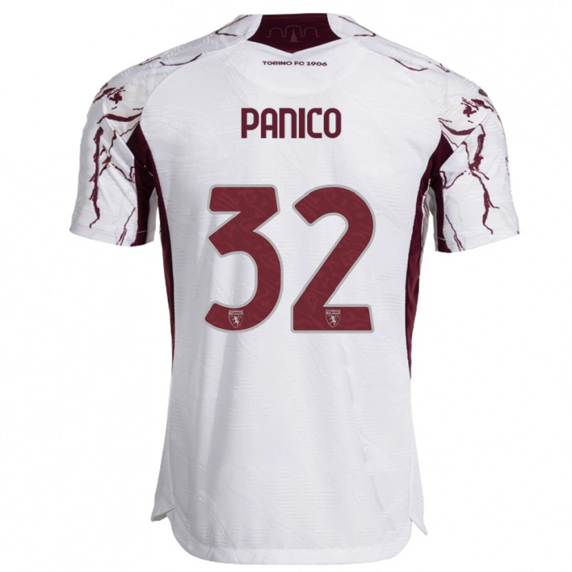Danxen Homem Camisola Patrizia Panico #32 Branco Borgonha Alternativa 2025/26 Camisa