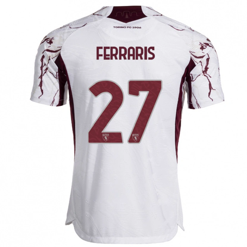 Danxen Homem Camisola Lorenzo Ferraris #27 Branco Borgonha Alternativa 2025/26 Camisa