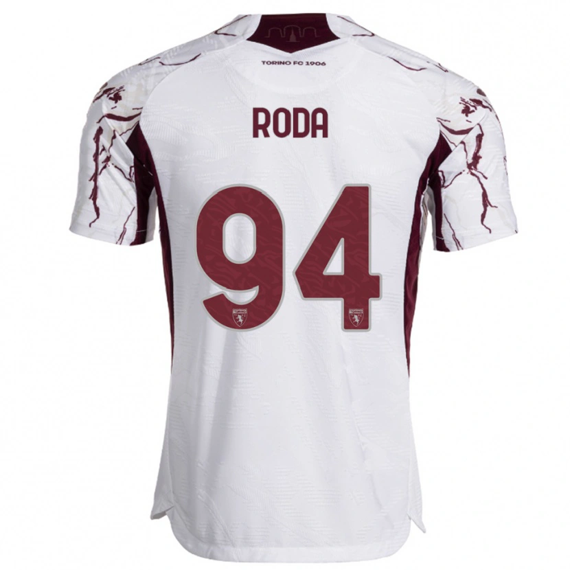 Danxen Homem Camisola Alex Roda #94 Branco Borgonha Alternativa 2025/26 Camisa