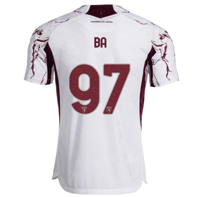 Danxen Homem Camisola El-Hadji Ba #97 Branco Borgonha Alternativa 2025/26 Camisa