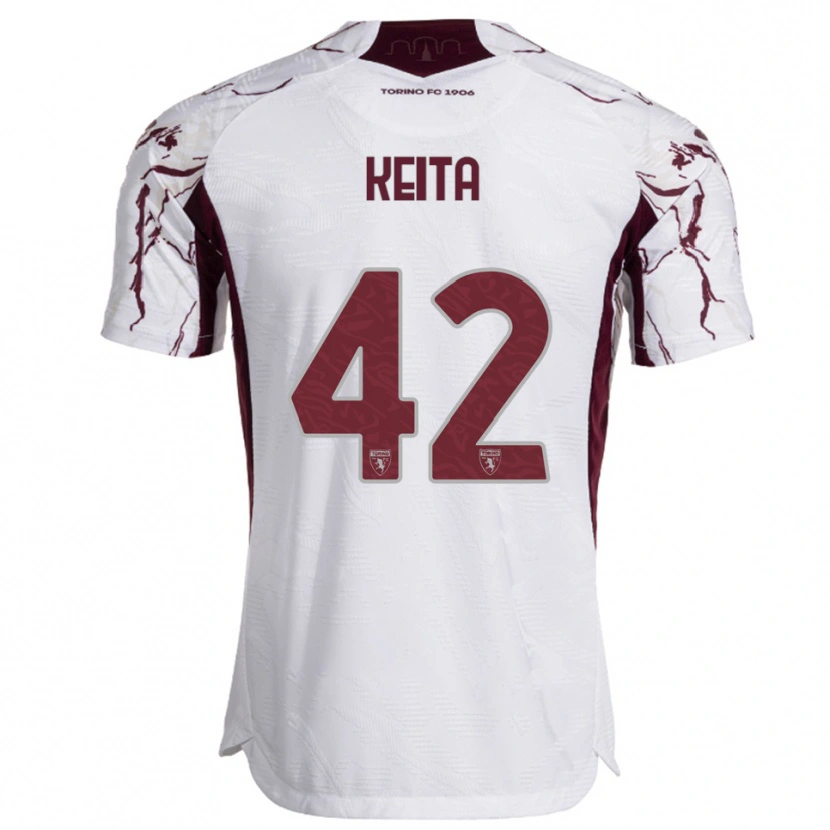 Danxen Homem Camisola Karamoko Keita #42 Branco Borgonha Alternativa 2025/26 Camisa