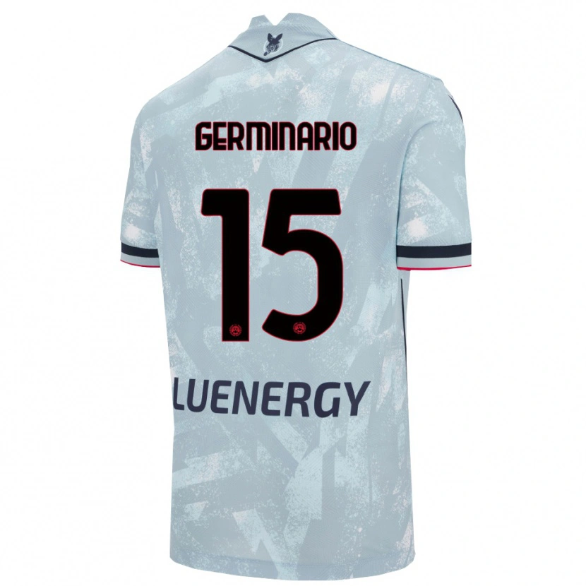 Danxen Homem Camisola Mattia Germinario #15 Azul Claro Preto Alternativa 2025/26 Camisa