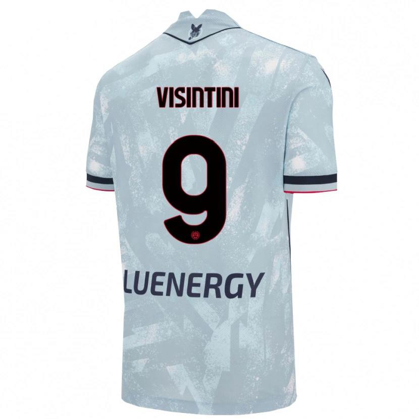 Danxen Homem Camisola Patrick Visintini #9 Azul Claro Preto Alternativa 2025/26 Camisa